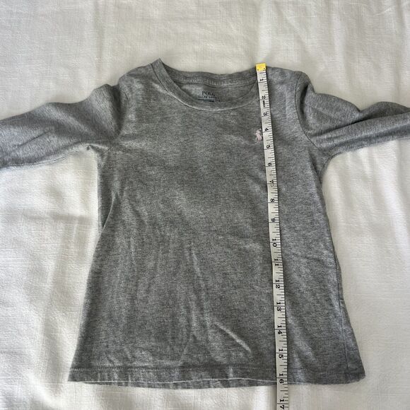 Polo Ralph Lauren Girls Long Sleeve T -shirt Grey Pink Pony Size 6 - Picture 7 of 7